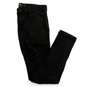 Hollister Men's Athletic Skinny Ripped Stretch Black Skinny Jeans, 33x32